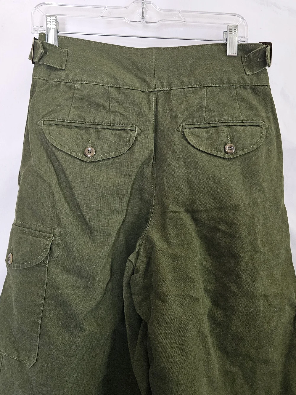 Banana Republic wide leg pleated culottes Womens 4 Olive Green Lagenlook Linen